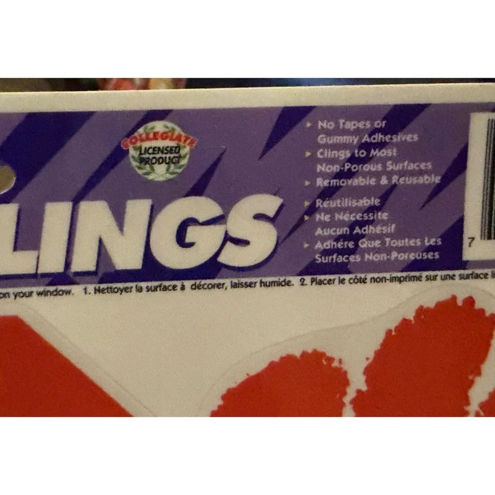 VTG Clemson Tigers Window CAR Clings 2 Pack Champion Series Static Decals NCAA